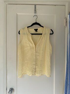 Vintage Butter Yellow Linen Vest